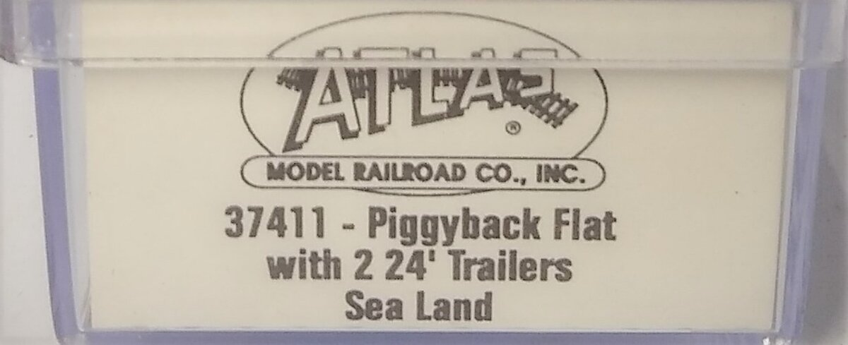 Atlas 37411 N Sea Land Piggyback Flat w/ Two 24' Trailers #705112 LN/Box