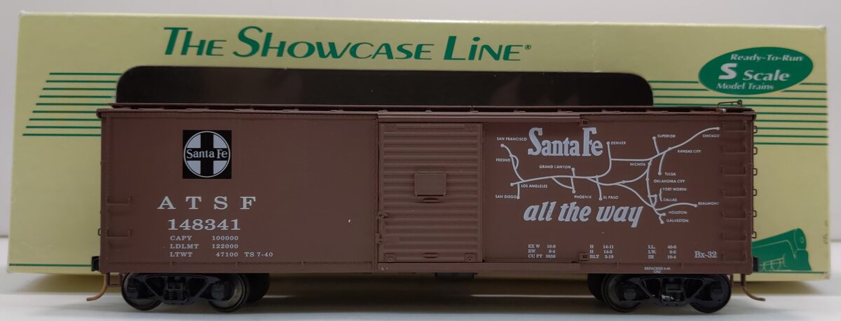 S-Helper 00134 S Scale ATSF 40' Steel Re-Built XM Boxcar #148341 LN/Box
