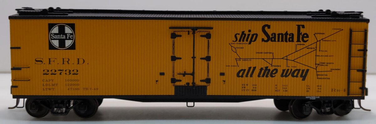 S-Helper 00482 S Gauge AT&SF "El Capitan" Streamliner Reefer Car #22732 EX/Box
