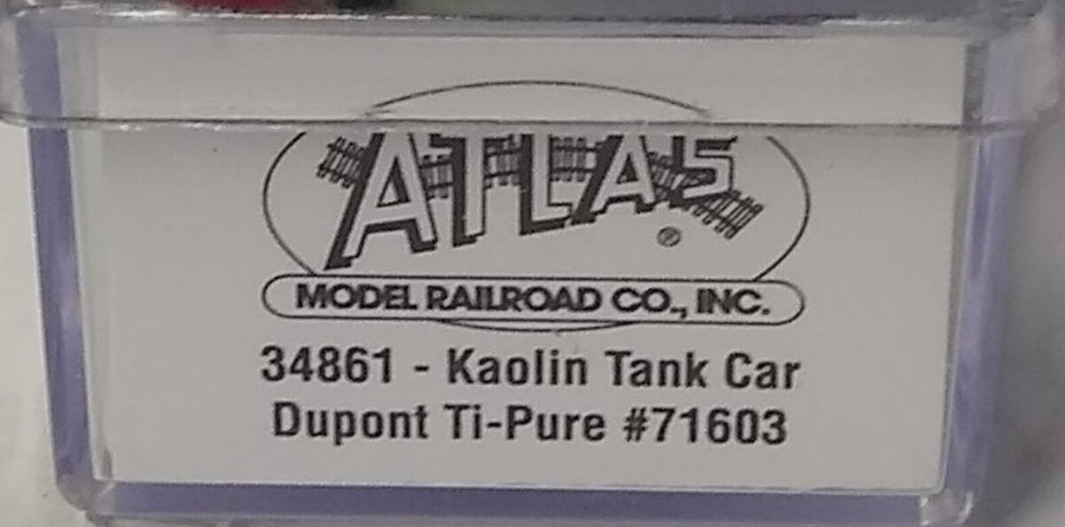 Atlas 34861 N Scale Dupont TI-Pure Kaolin Tank Car #71603 LN/Box