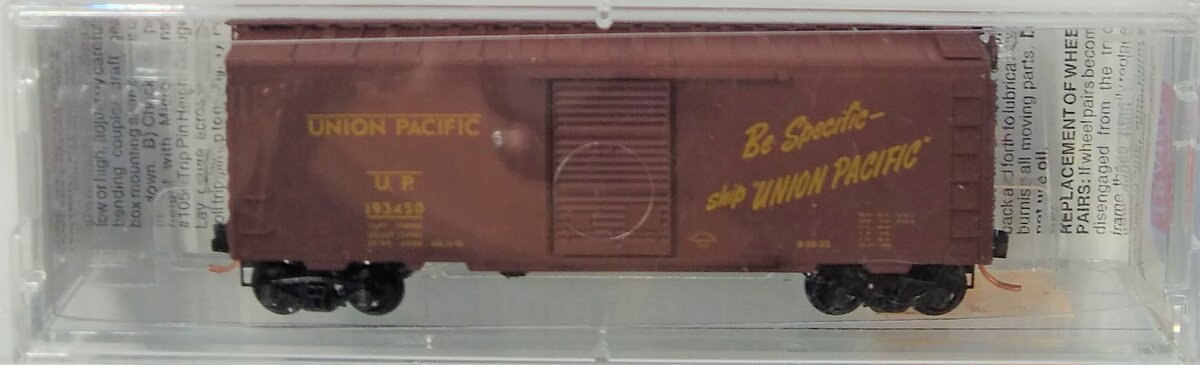 Micro-Trains 02000296 N Union Pacific 40' Standard Single Door Boxcar #193450 LN/Box