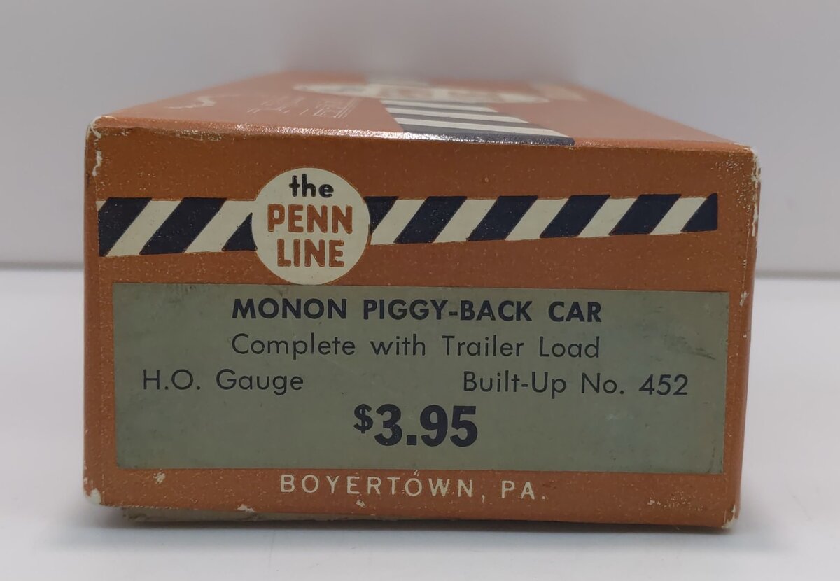 Penn Line 452 HO Monon Piggy-Back Car w/ Trailer Load LN/Box