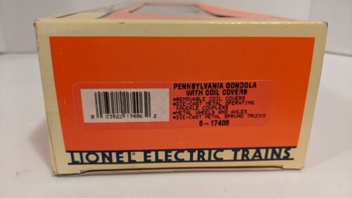 Lionel 6-17406 O Gauge Pennsylvania Gondola W/ Coil Covers #385405 LN/Box