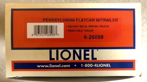 Lionel 6-26098 O Pennsylvania Flatcar w/Trailer LN/Box