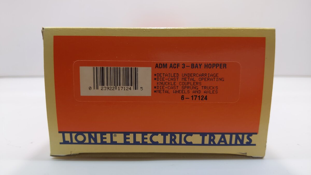 Lionel 6-17124 Archer Daniels Midland 3-Bay ACF Hopper #50224 LN/Box