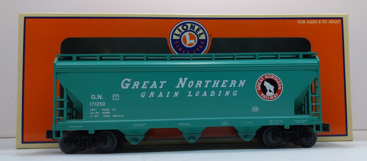 Lionel 6-17174 O Gauge Great Northern 3-Bay Hopper Car #171250 VG/Box
