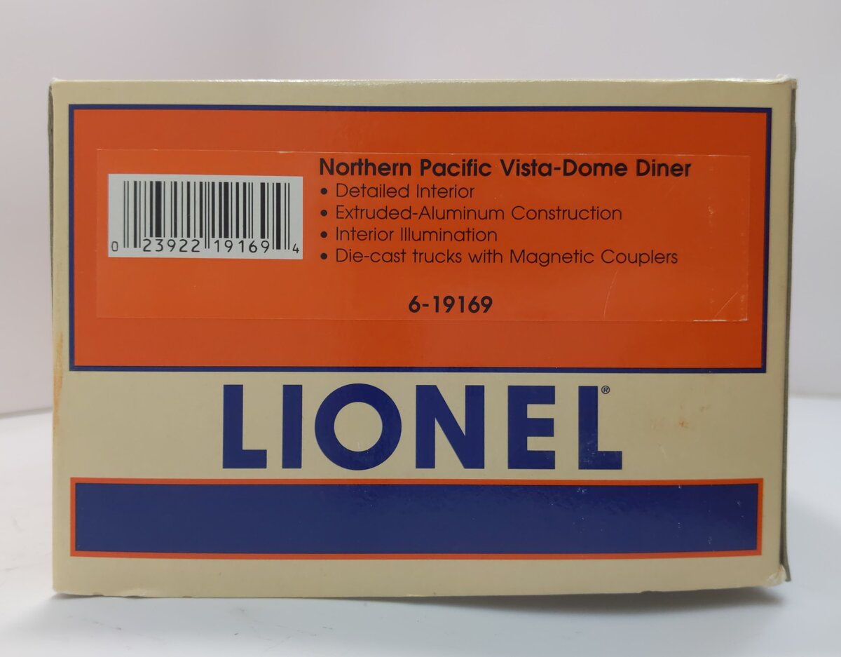Lionel 6-19169 O Gauge Northern Pacific Full Vista Dome Diner Car LN/Box