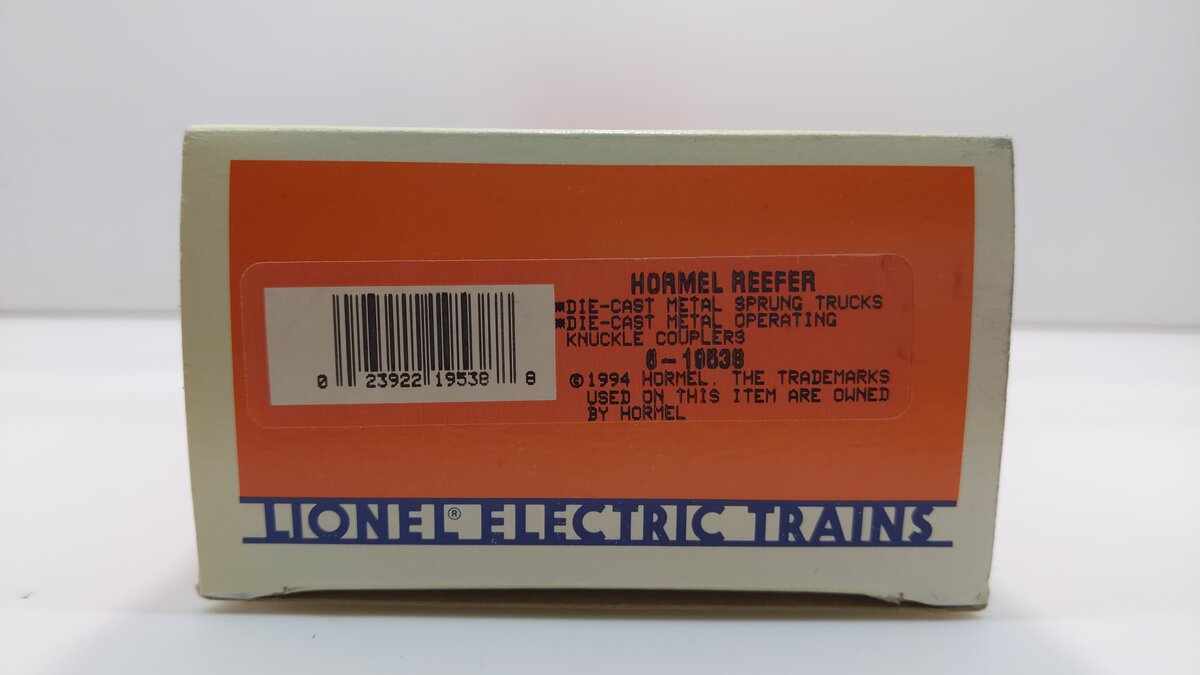 Lionel 6-19538 O Gauge Hormel Billboard Reefer Car #102 NIB