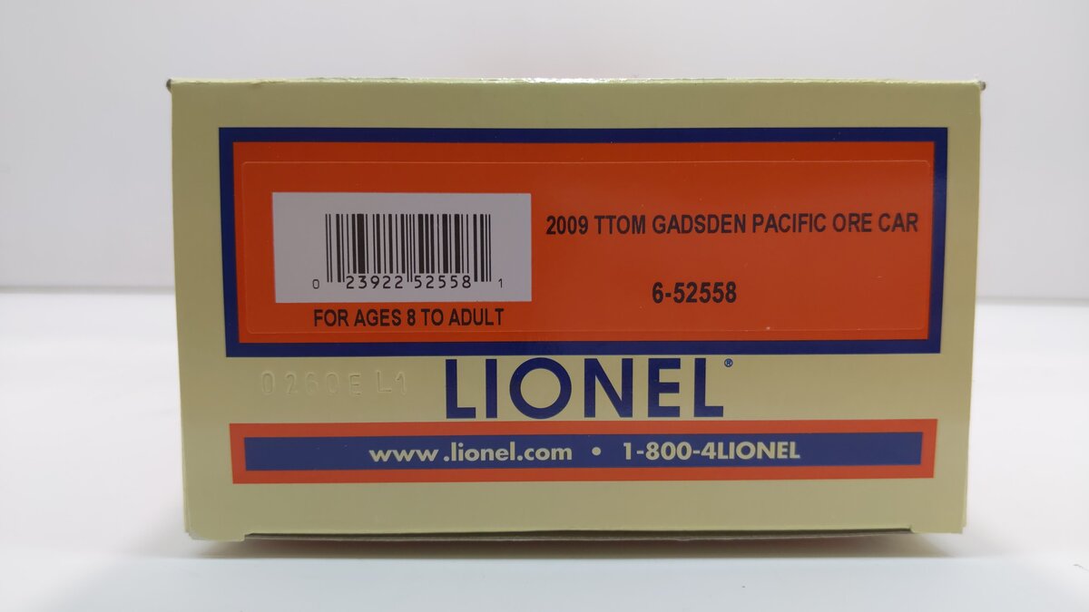 Lionel 6-52558 O Gauge TTOM 2009 Port of Tucson Ore Car #52558 EX/Box