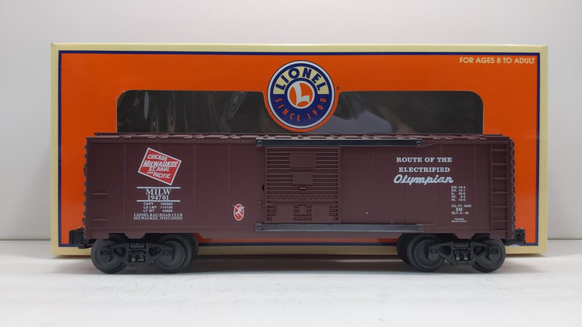 Lionel 6-52246 O Gauge Milwaukee Lionel RR Club Inc Boxcar #194701 NIB