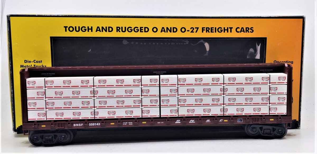 MTH 30-76419 Burlington Northern Santa Fe Center-I-Beam Flatcar #559143 LN/Box
