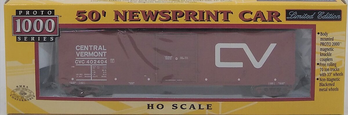 Proto 1000 31101 HO Central Vermont 50' Newsprint Car #402404 LN/Box