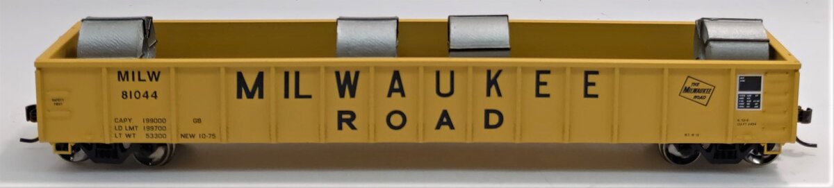 Athearn 92831 HO Milwaukee Road 52' Mill Gondola w/Coil Load #81044