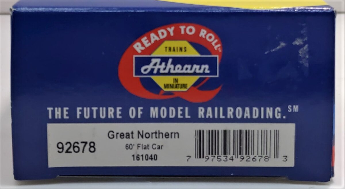 Athearn 92678 HO Great Northern 60' Ready-to-Run Flat Car #161040