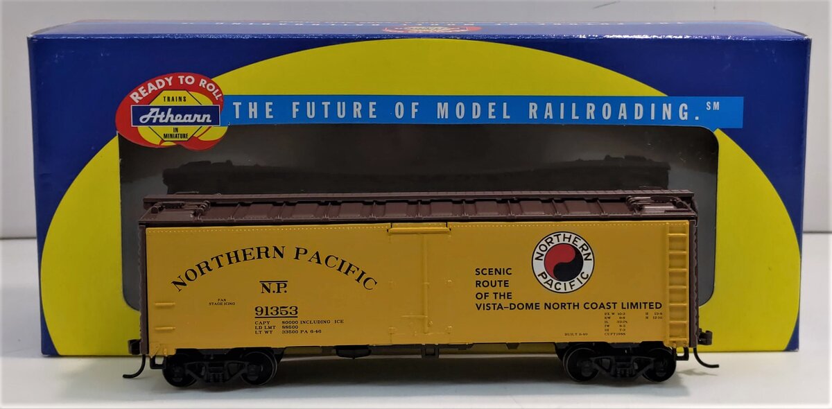 Athearn 7131 HO Gauge Northern Pacific 40' Steel Reefer # 91353 Kit