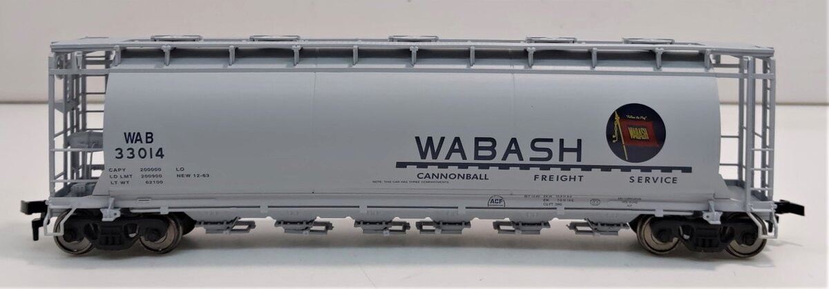 Atlas 1959-1 HO Wabash ACF 6-Bay Cylindrical Hopper #33014 LN/Box
