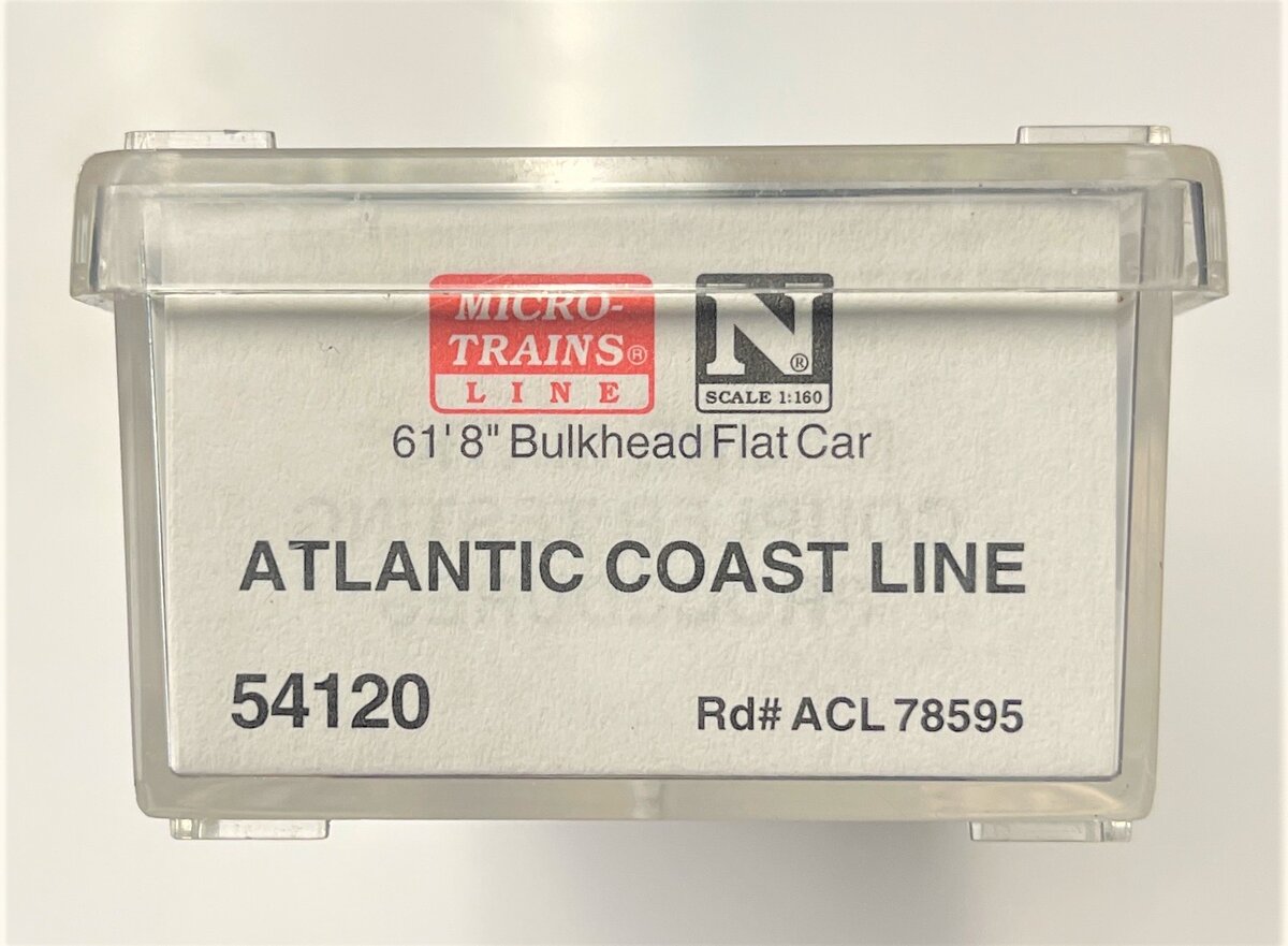 Micro-Trains 05400120 N ACL 61' 8" Bulkhead Straight Side Flatcar #78595 LN/Box