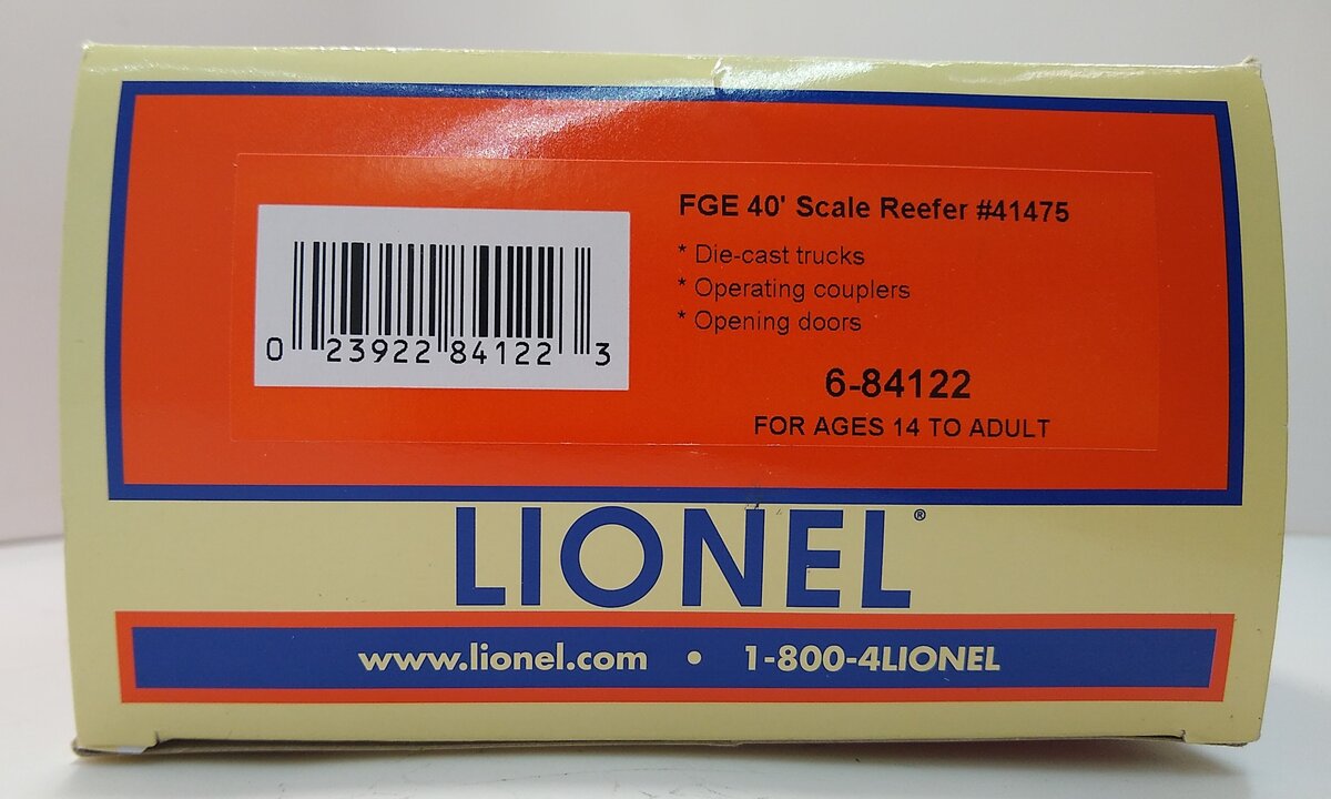 Lionel 6-84122 O Fruit Growers Express 40' Steel Reefer NIB