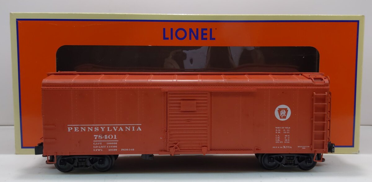 Lionel 6-84888 O Gauge Pennsylvania Circle Keystone X31 Boxcar #78401 NIB
