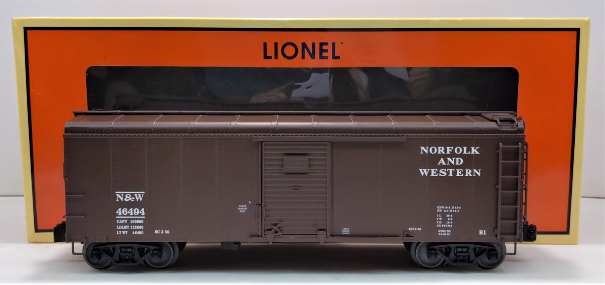 Lionel 6-17737 O Norfolk & Western Round-Roof Boxcar #46494