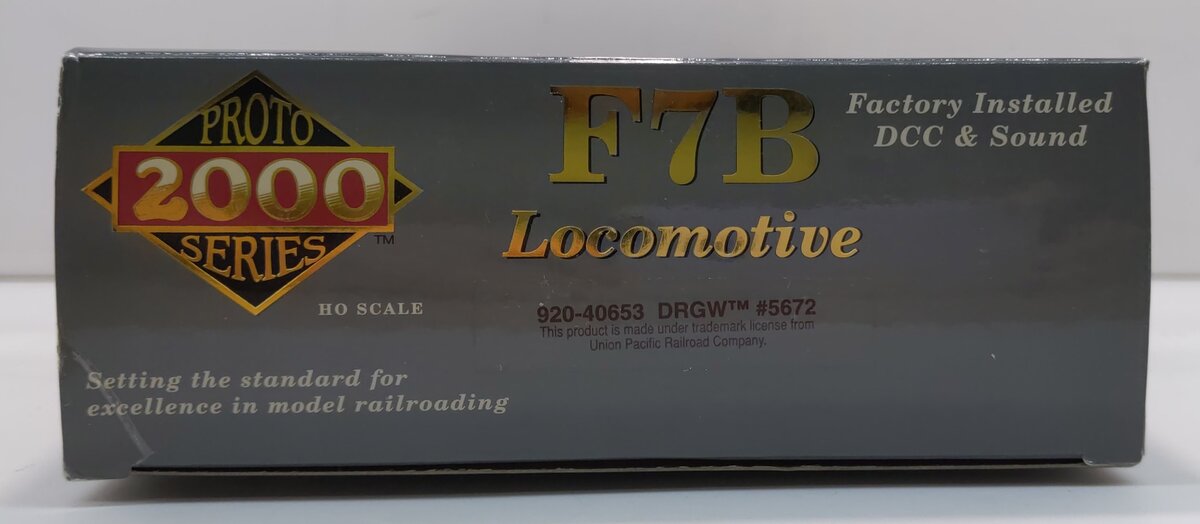 Proto 2000 920-40653 HO Scale DRGW F7B Diesel Locomotive #5672 - w/DCC LN/Box