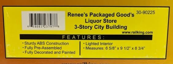 MTH 30-90225 O Gauge Renee's Liquor Store 3-Story City Building LN/Box