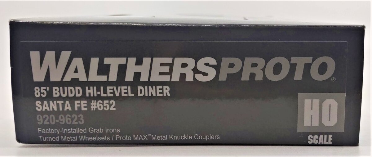 Walthers 920-9623 HO Atchison, Topeka & Santa Fe 85' Budd Hi-Level Diner #652 LN/Box