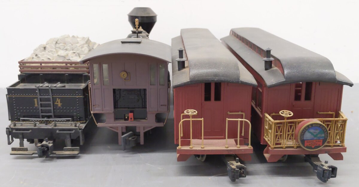 Bachmann 90022 G Scale Gold Rush 4-6-0 Steam Locomotive Train Set VG/Box