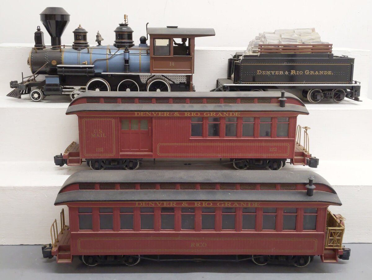 Bachmann 90022 G Scale Gold Rush 4-6-0 Steam Locomotive Train Set VG/Box