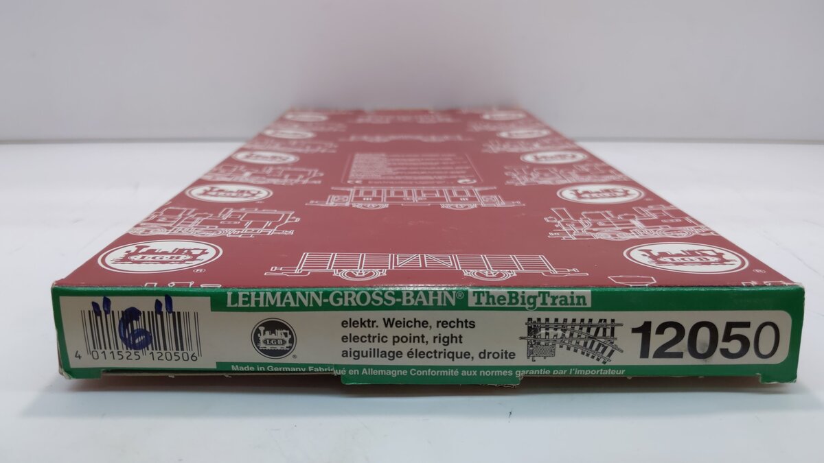 LGB 12050 G Brass 30° Right Hand R1 Remote Electric Switch Turnout LN/Box