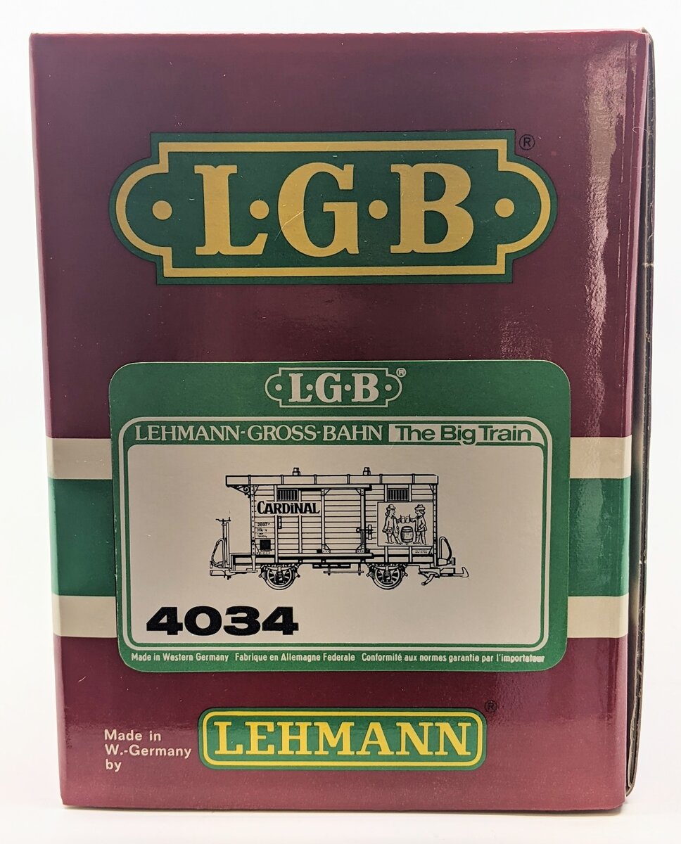LGB 4034 G Scale Cardinal Beer Boxcar NIB