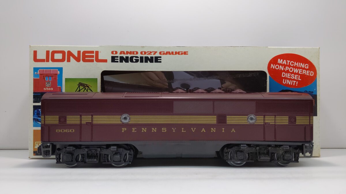 Lionel 6-8060 O Pennsylvania Tuscan F-3 B Unit Dummy Diesel Locomotive #8060 EX/Box