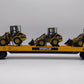 MTH 20-98358 O Gauge Caterpillar Flatcar with 3 Wheel Loaders LN/Box