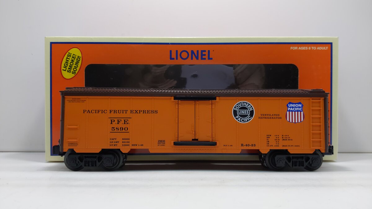 Lionel 6-29830 O Gauge Pacific Fruit Express Hot Box Reefer #5890 EX/Box