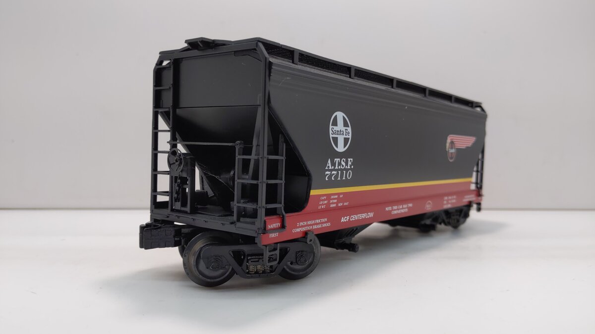K-Line K6242-1051 O Gauge Santa Fe Black 2-Bay Hopper #77110 LN/Box