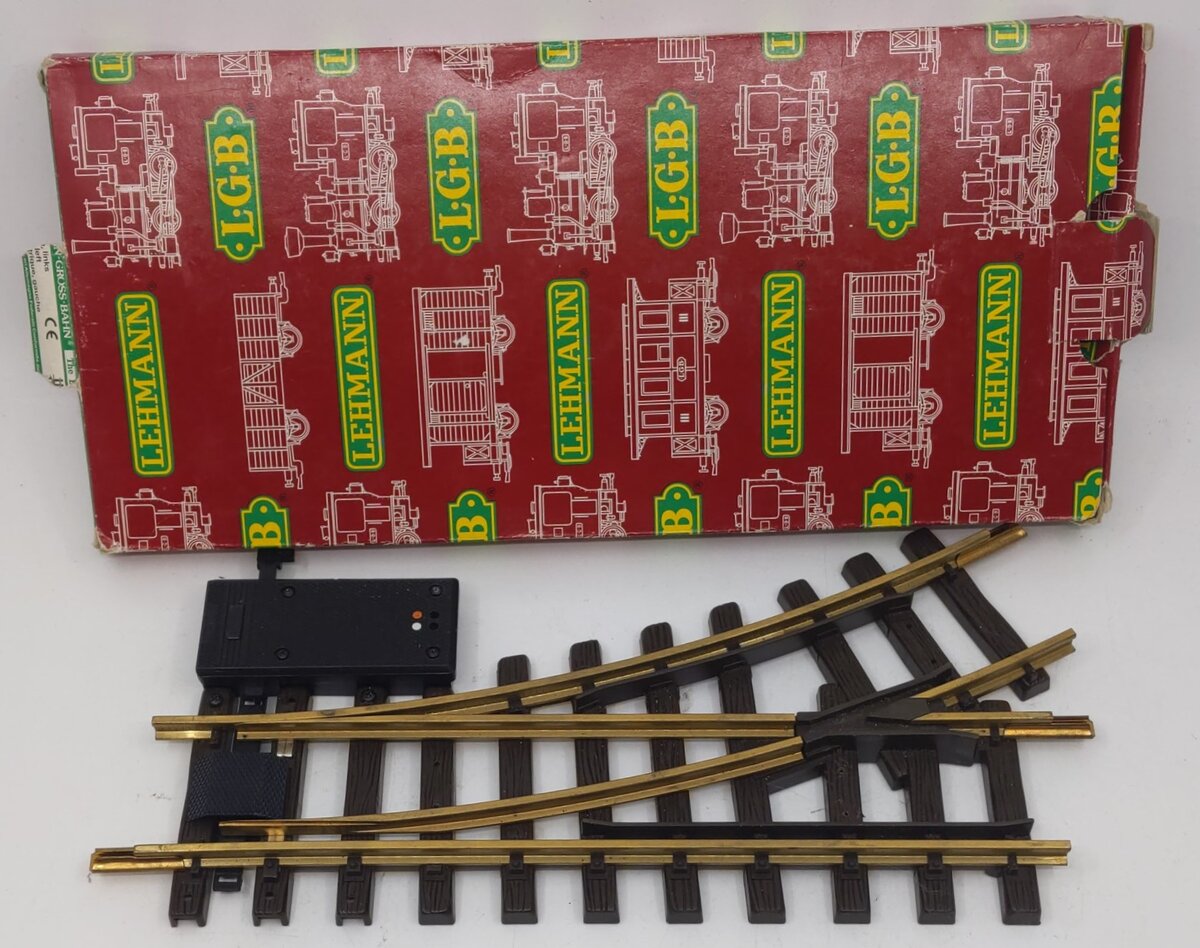 LGB 1215 G Scale Brass Left Hand Electric Switch/Turnout LN/Box