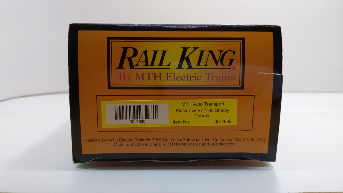 MTH 30-7660 O Gauge MTH Auto Transport Flatcar with Ertl '65 Shelby Cobra's EX/Box