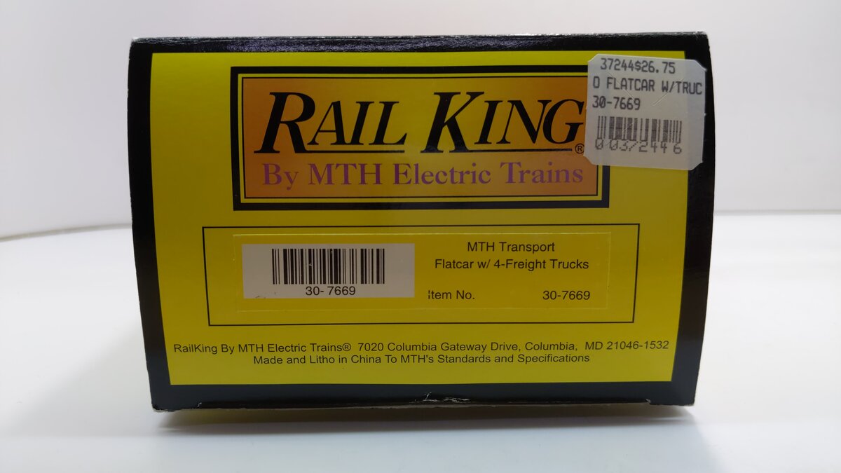 MTH 30-7669 O Gauge Transport Flatcar w/ 4 Freight Trucks #1995 LN/Box