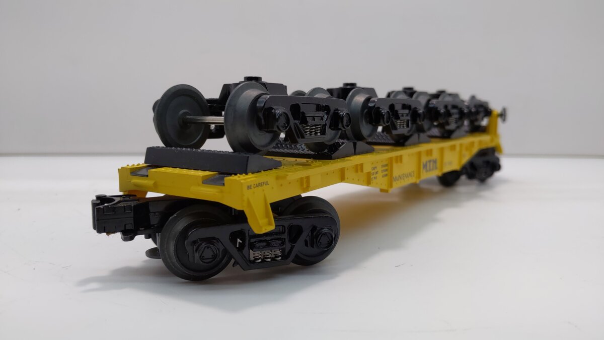 MTH 30-7669 O Gauge Transport Flatcar w/ 4 Freight Trucks #1995 LN/Box