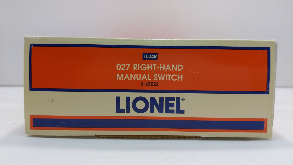 Lionel 6-65022 O 27" Right Hand Manual Switch Turnout EX/Box