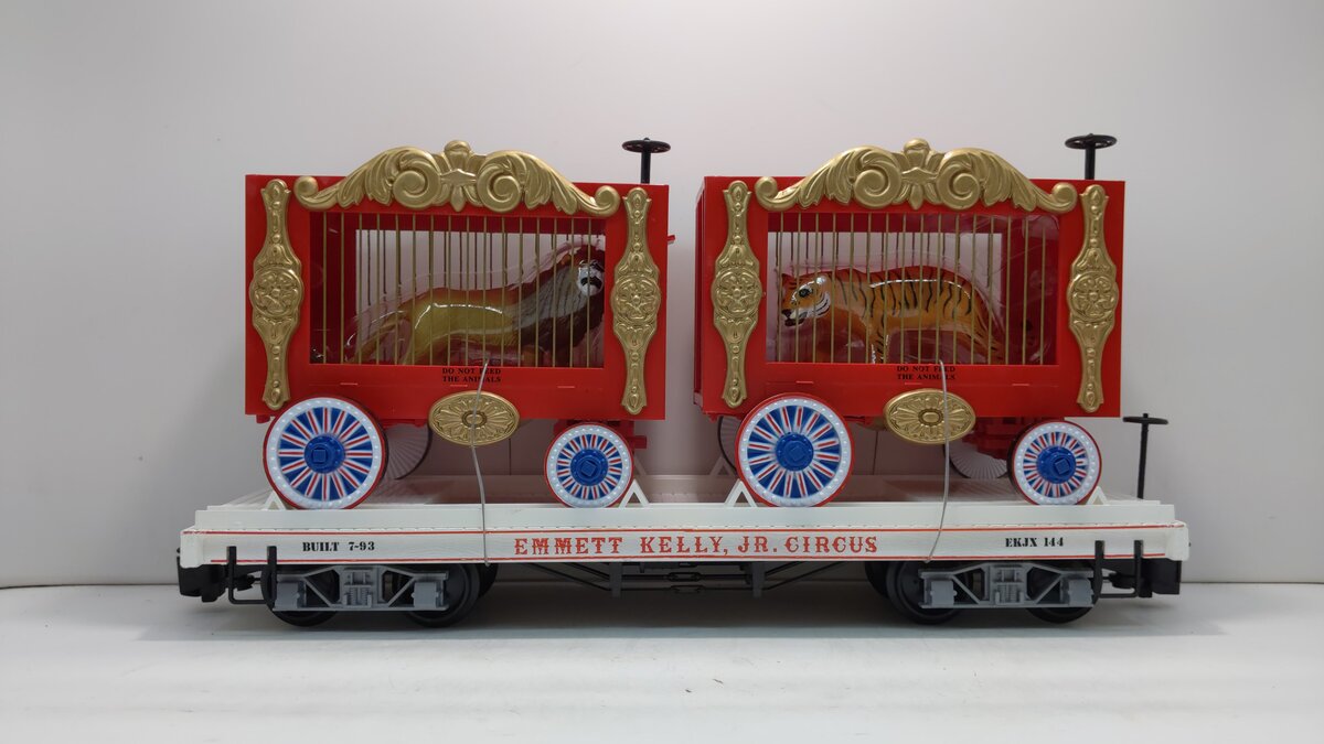 Bachmann 98371 G Scale Emmett Kelly Lion & Tiger Circus Car #144 MT/Box