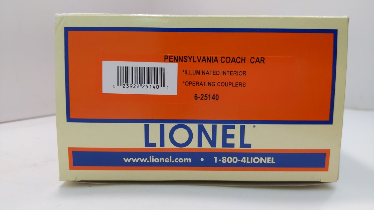 Lionel 6-25140 O Gauge Pennsylvania Coach Car #4024 EX/Box