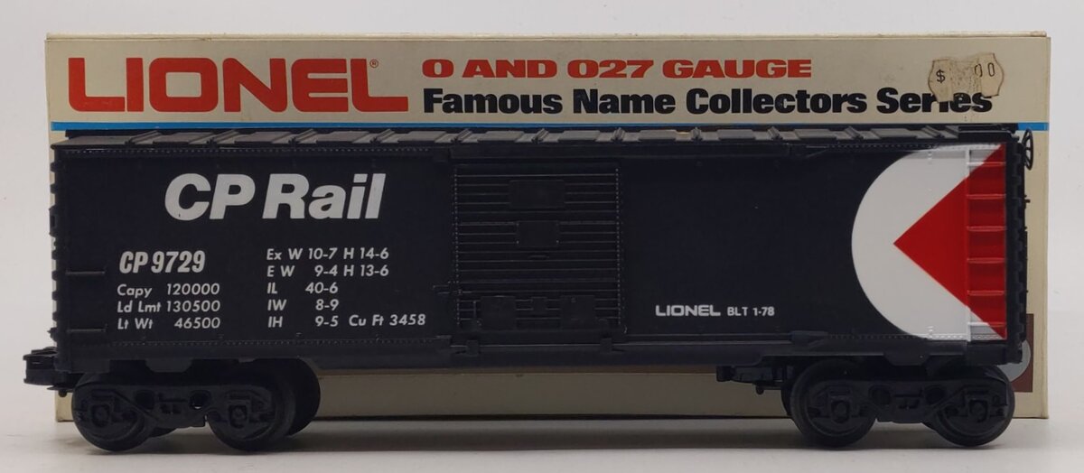 Lionel 6-9729 O Gauge CP Rail Boxcar LN/Box