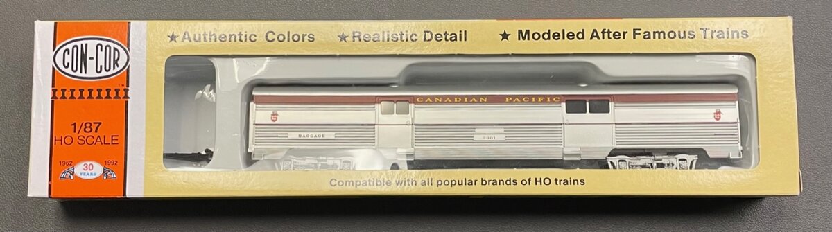 Con-Cor 0001-000789 HO CP 85' Budd Corrugated Sides Dome Passenger Car