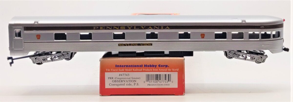 IHC 47743 HO Pennsylvania Railroad Congressional Corrugated Side Observation