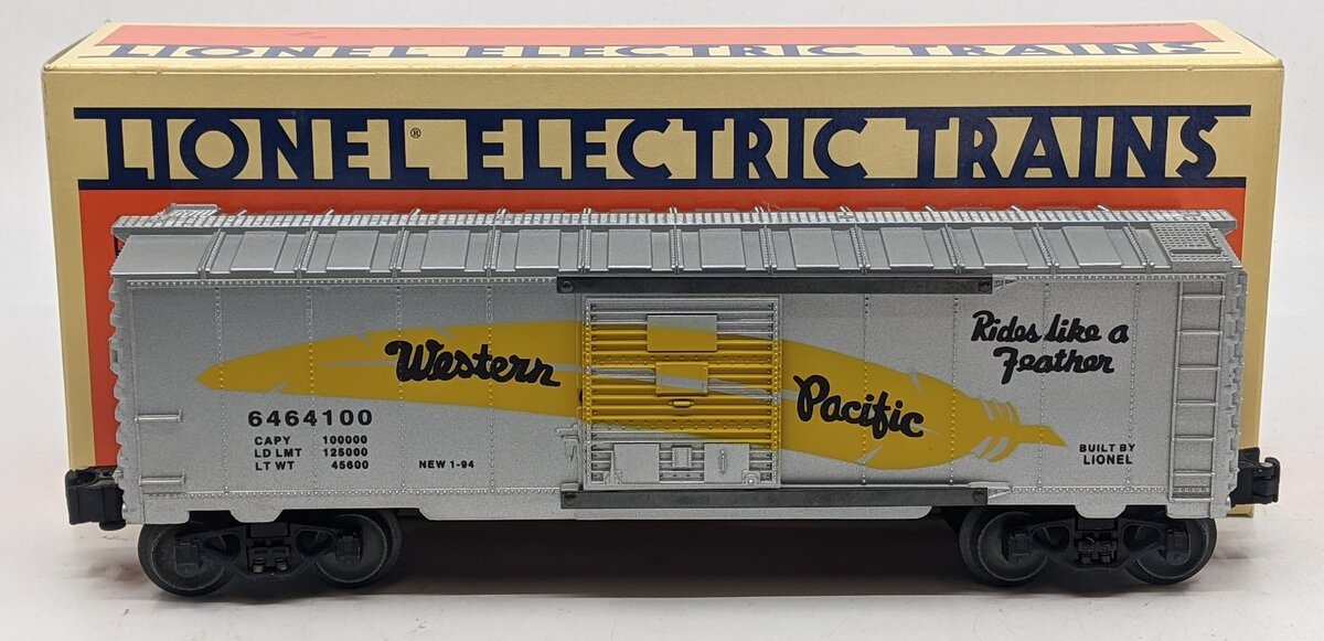 Lionel 6-19259 O Gauge Western Pacific Silver Yellow Feather 6464 Series Boxcar EX/Box