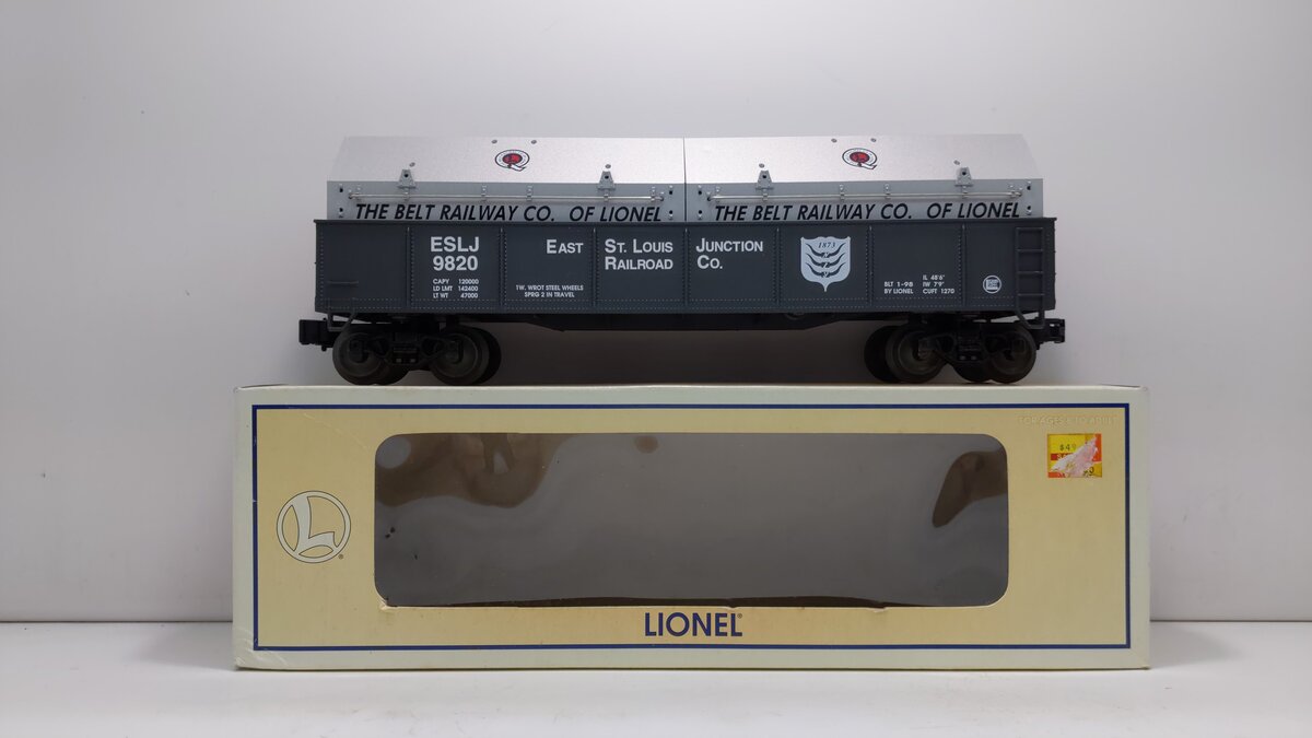 Lionel 6-26913 O Gauge East St. Louis Junction Gondola W/ Coil Covers #9820 LN/Box