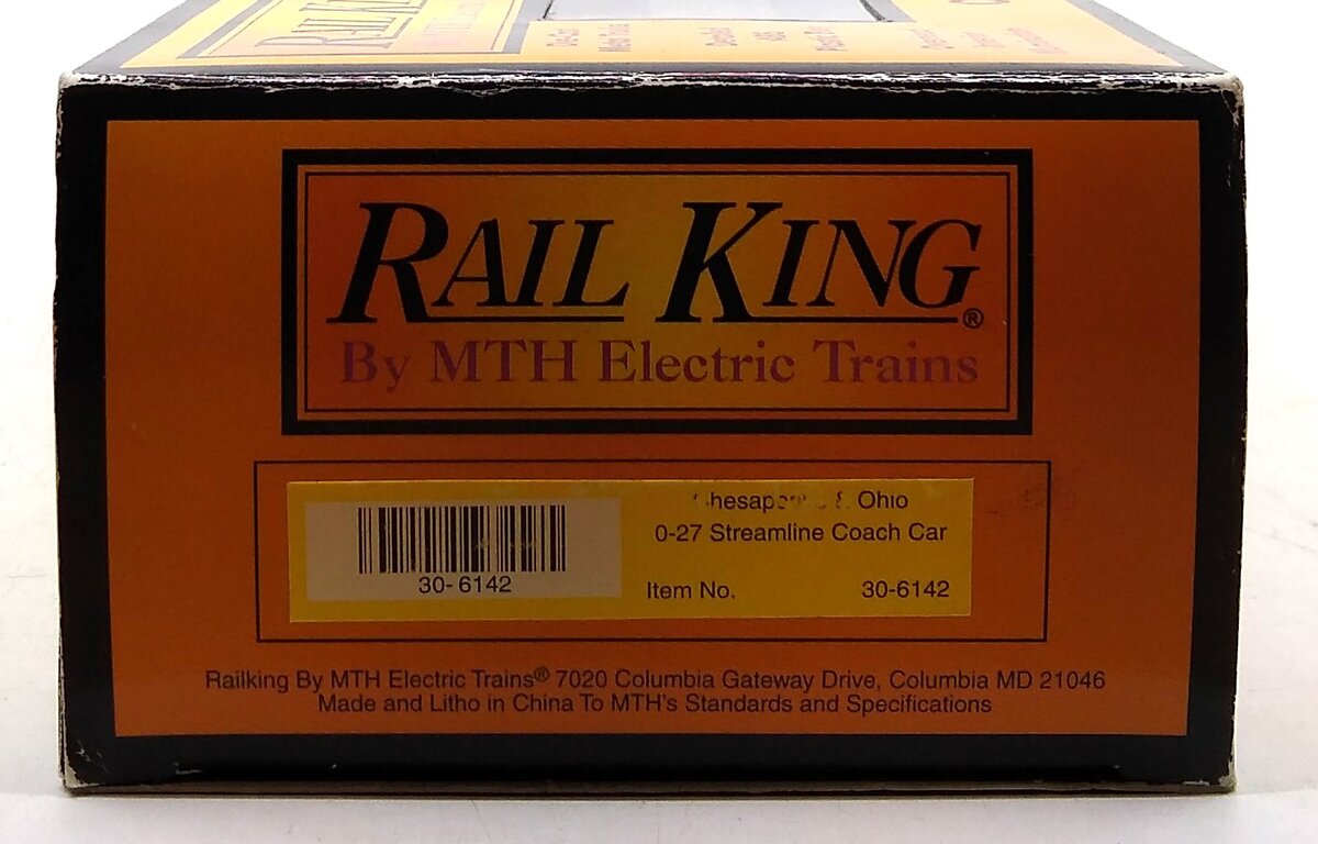 MTH 30-6142 Chesapeake & Ohio O27 Streamline Coach Car LN/Box