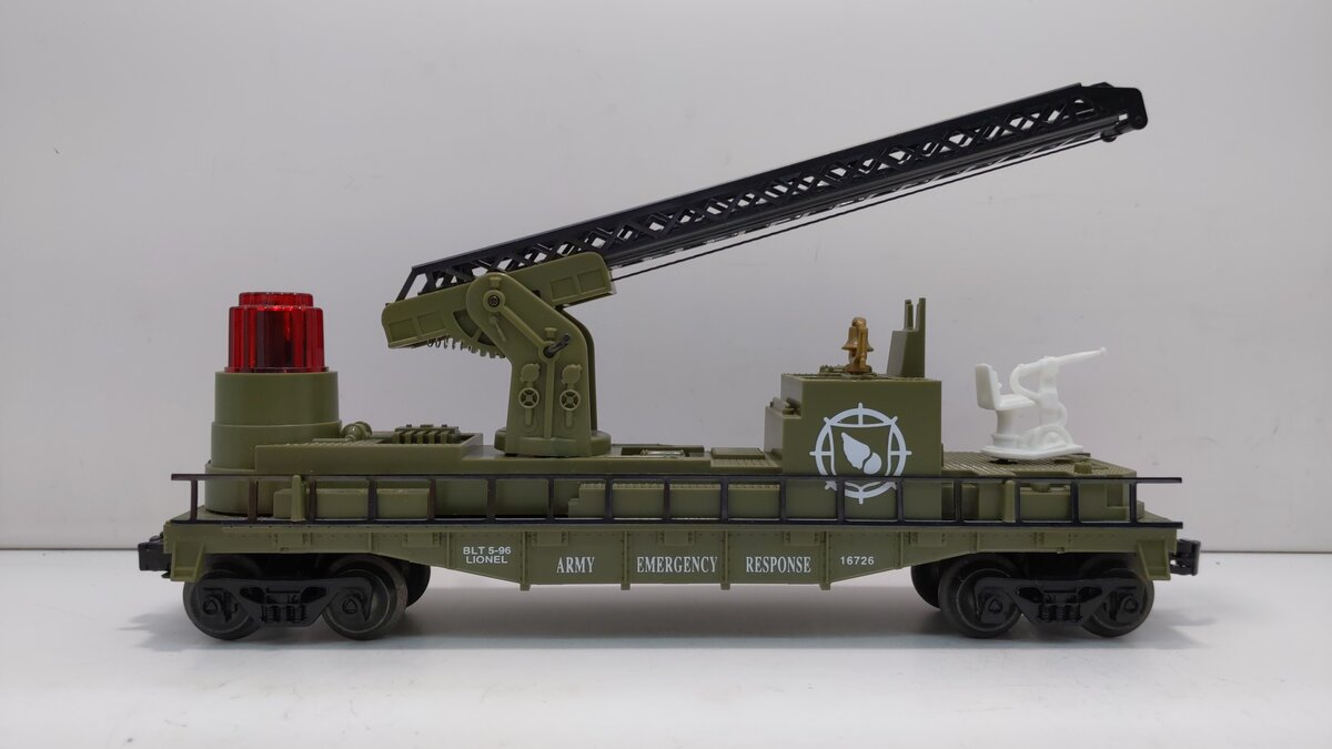 Lionel 6-16726 O Gauge Army Fire Ladder Car LN/Box