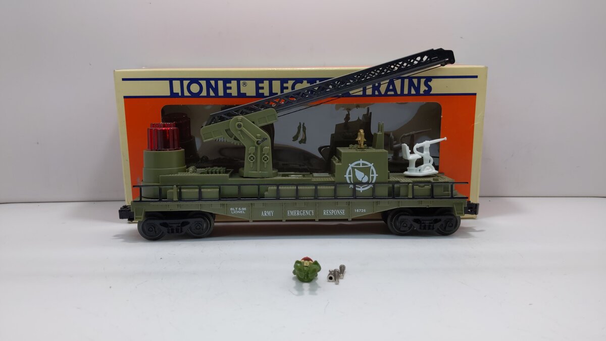 Lionel 6-16726 O Gauge Army Fire Ladder Car LN/Box